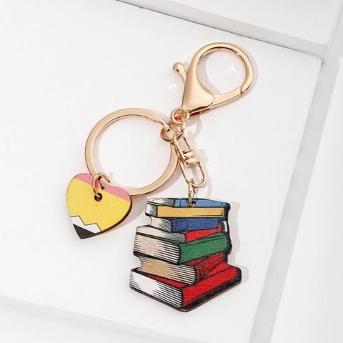 Teacher Appreciation Keychain Acrylic Rainbow Pencil Heart Design Creative Graduation Gift For Best Teacher Ever Accessories