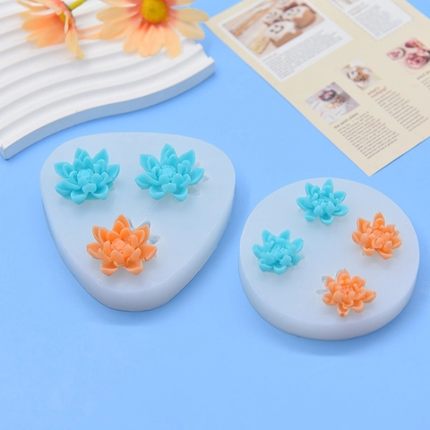 Lotus Blume Silikonform Fondant Tortendeko DIY Backen Zuckerhandwerk Harz Ton Handwerk Zubehör