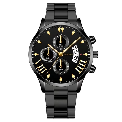 Orologio Al Quarzo Da Uomo Design Cronografo Display Calendario Cinturino In Acciaio Inossidabile Cassa In Lega