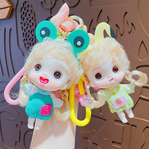 Cartoon Puppe Schlüsselanhänger PVC Bewegliche Gliedmaßen Prinzessin Spielzeug Anhänger Tasche Zubehör Legierung Geschenk