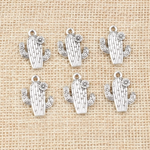 Cactus Charms Alloy Antique Silver Color Pendants Plant Shape Jewelry Making DIY Accessories For Necklace Bracelet Crafting