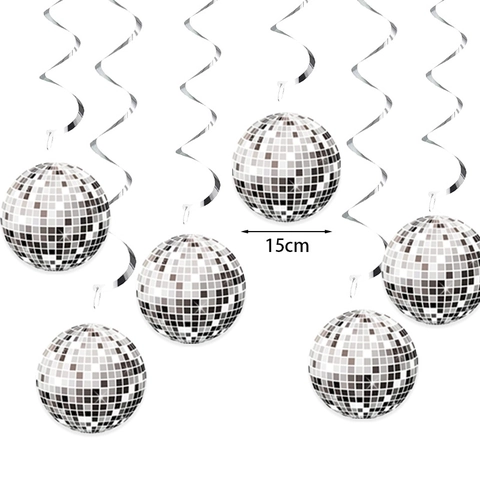 Disco Bal Spiraal Hangende Decoraties Reflecterende Spiegel Papier Ornament Retro Feest Bruiloft Verjaardag Thema Benodigdheden