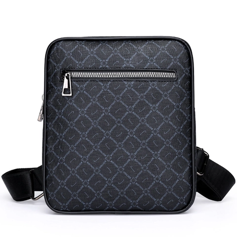 Herren Umhängetasche PU Leder Monogramm Druck Wasserdichte Business Casual Messenger Tasche Für Reisen Arbeit