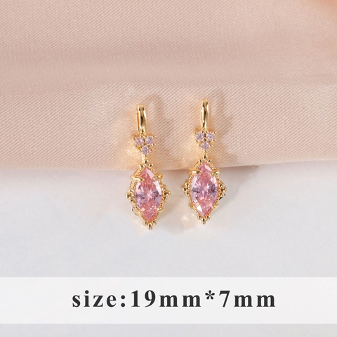 Pendenti Orecchini Zircone Marquise Base Rame Placcato Oro DIY Creazione Gioielli Forma Goccia Acqua