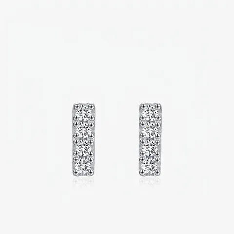 Pendientes De Moissanita 925 Sterling Silver Earring Post Color D VVS1 Barra Rectangular Joyería Exquisita Para Mujer