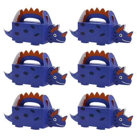 Dinosaur Shaped Candy Boxes Paper Foldable Treat Gift Bags For Kids Birthday Party Baby Shower Cartoon Animal Theme