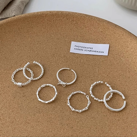 925er Offene Ringe Verstellbar Minimalistischer Twist Bogen Herz Quadratischer Zirkon Schmuck Damen