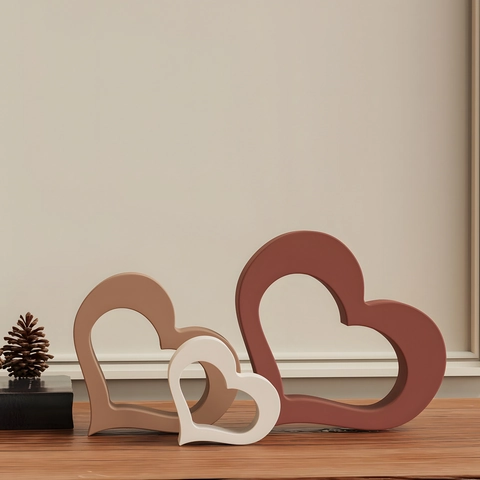 Herzförmige Silikonform Für DIY Harzguss Desktop Ornament Hohles Design Bastelwerkzeug Verschiedene Größen