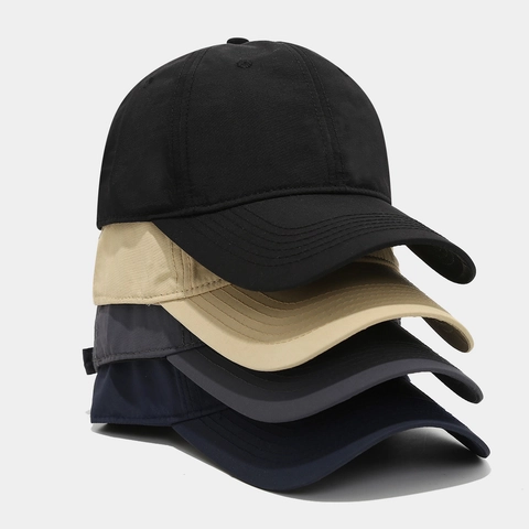 Honkbalpet Sneldrogend Polyester Ademend Verstelbaar Unisex Outdoor Sport Zonnehoed Retro Effen Gebogen Rand