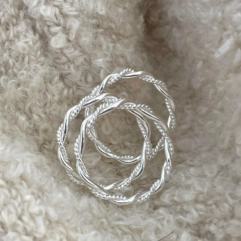 Anello Intrecciato In Argento Sterling 925 Stile Corda Gioielli Minimalisti Lucidati Per Donna Stile Coreano