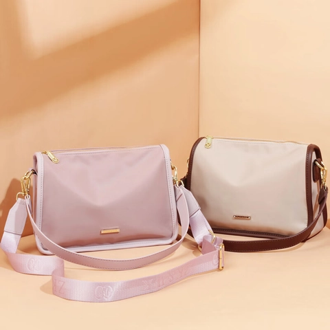 Bolso De Hombro De Moda Para Mujer De Poliéster Impermeable Bolso Cruzado Ligero Y Versátil Con Correa Ancha Ajustable