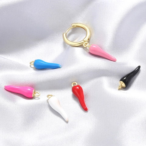 Italian Horn Cornicello Chili Pepper Pendant Charm Brass Enamel For DIY Jewelry Making Unique Fashion Accessory