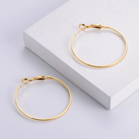 Embossed Hoop Earrings 18K Gold Plated Stainless Steel Minimalist Grid Texture Geometric Jewelry For Women