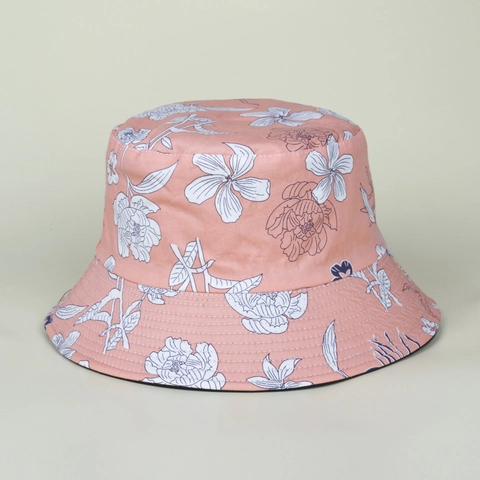 Peony Flower Bucket Hat Polyester Breathable Sun Protection Outdoor Beach Hand-painted Style Floral For Women