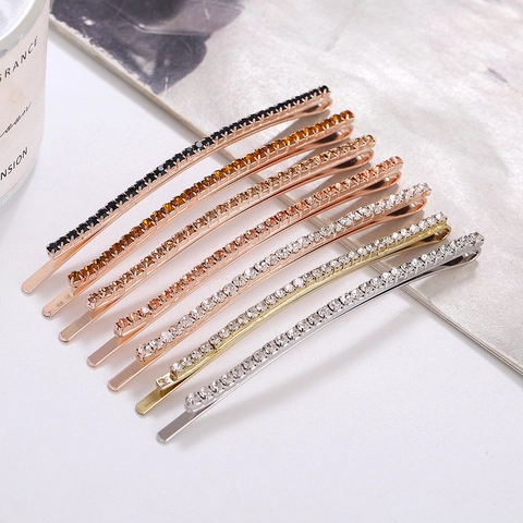 Elegante Forcina In Lega Con Strass Molletta Per Capelli In Cristallo Minimalista Donna Fermaglio Brillante Accessori Capelli