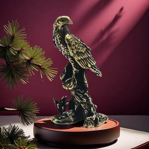 Adler Figur Miniatur Antik Kupfer Beschichtete Legierung Adler Statue Vintage Vogel Ornament Für Home Office Deko