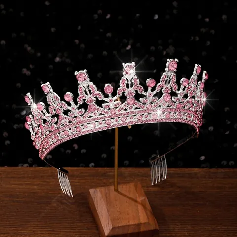 Lusso Corona Di Strass Tiara Lega Cristallo Cerchietto Per Matrimonio Sposa Festa Elegante Barocco Accessori Per Capelli