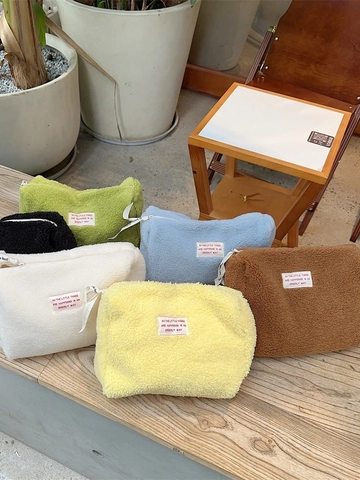 Großes Fassungsvermögen Lammwolle Kosmetiktasche Weiche Sherpa Kulturbeutel Reise Tragbare Plüsch Make-up Tasche