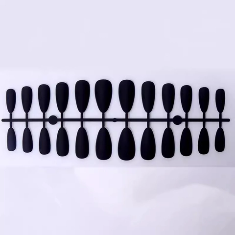 Matte Almond Press On Nails Frosted Artificial False Nail Tips Women Daily Simple Solid Color Long Water Drop Plastic
