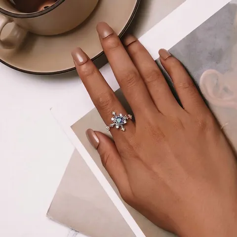 Vintage Heart Iridescent Zircon Cross Open Ring 925 Sterling Silver Retro Gothic Palace Style Jewelry For Women Adjustable