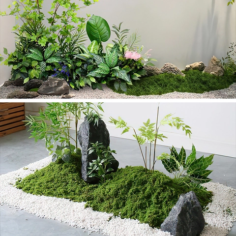 Artificial Moss Faux Greenery Filamentous Realistic Plastic Grass For DIY Micro Landscape Bonsai Terrarium Decoration
