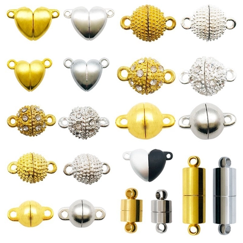 Fermoirs Magnétiques En Alliage De Zinc Ronds Connecteurs Pour La Fabrication De Bijoux Colliers Bracelets DIY Or Argent