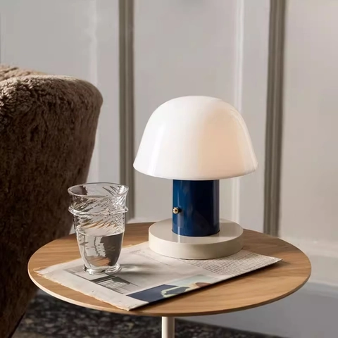 Lampe De Table Champignon Acrylique Métal Nordique Moderne LED USB Rechargeable Commande Tactile Décor De Chevet