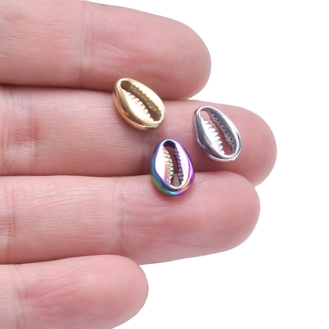 Colgante De Concha De Acero Inoxidable Para Creación De Joyas DIY Charm Minimalista Dorado Accesorio Para Mujeres
