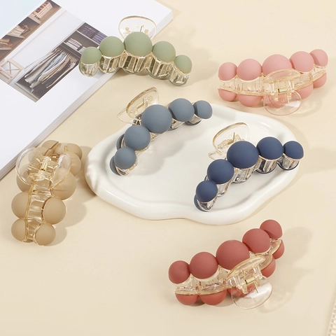 Matte Frosted Round Ball Hair Claw Clip Large Korean Style Shark Clip For Women Girls Simple Elegant Hair Accessory