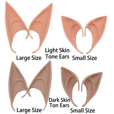 Halloween Elf Ears Latex Soft Pointed Fairy Ears For Cosplay Party Masquerade Costume Accessories