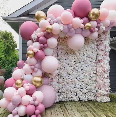 Balloon Arch Garland Kit Latex Metallic Confetti For Wedding Birthday Baby Shower Party Decoration Retro Elegant Style