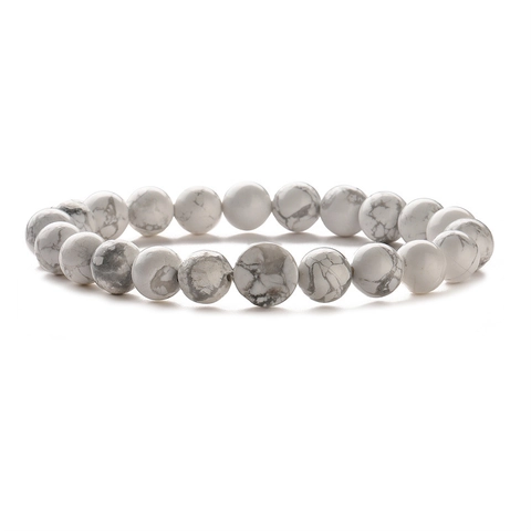 Natuursteen Kralen Armband Handgemaakte Ronde Edelsteen Elastische Rekbare Healing Sieraden Voor Mannen Vrouwen