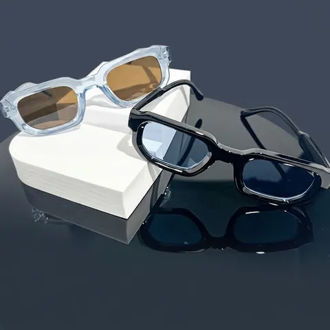 Quadratische Sonnenbrille Vintage Dicker Rahmen UV400 Schutz PC Gläser Retro Brille Für Damen Und Herren Mode Reisen Ausflug