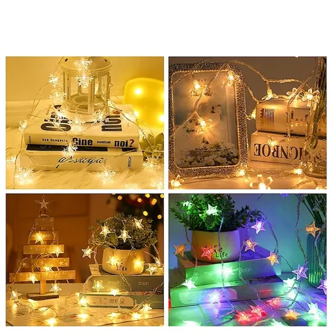 LED String Lights PVC Copper Wire Fairy Decorative Ambient Star Snowflake Ball Shapes For Christmas Party Room Home Decor