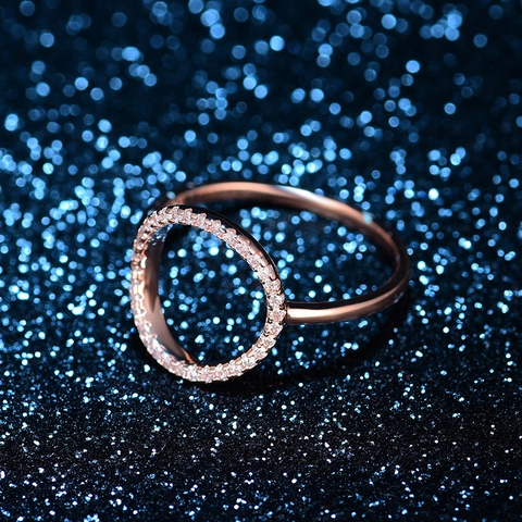 925 Sterlingsilber Hohl Runder Ring Mit Zirkonia Personalisierter Geometrischer Pavé Ring Für Damen Minimalistischer Modeschmuck