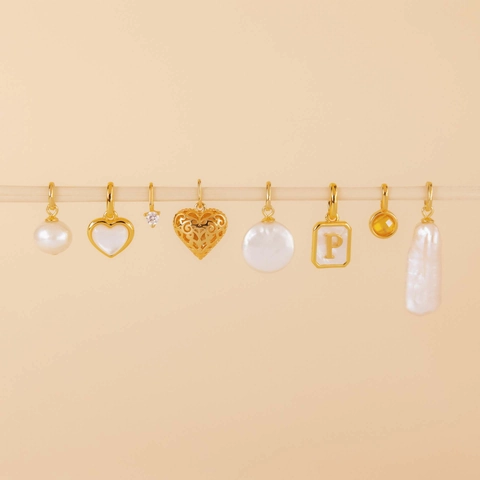 Collana In Acciaio Inossidabile Placcato Oro Con Pendenti Cuore Madreperla E Perla Artificial Barocca Gioielli Moda Dopamina Donna