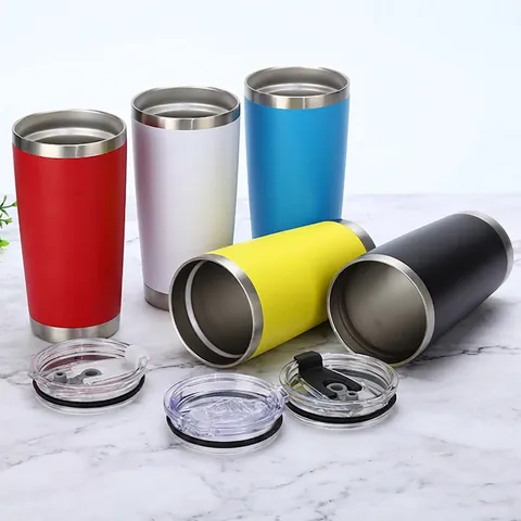 Stainless Steel Insulated Tumbler Double Wall Vacuum Flask Car Cup With Lid For Hot Cold Drinks Office Travel Frosted