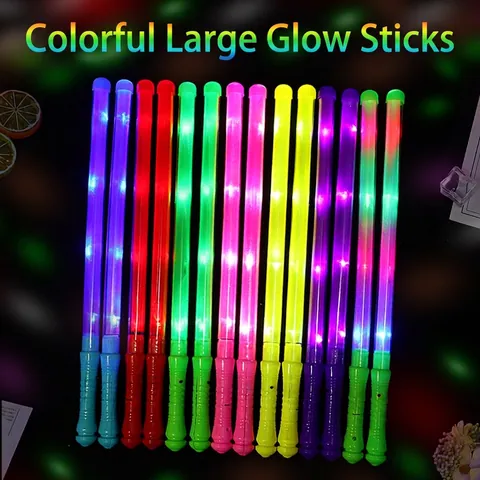LED Glow Sticks Flashing Rainbow Handheld Plastic Novelty Lights For Concert Party Festivals