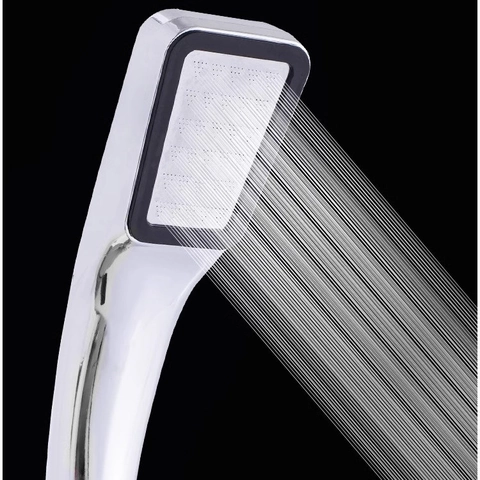 Handheld Shower Head High Pressure Water Saving Square ABS Chrome Stainless Steel Modern Bathroom Sprayer Silver