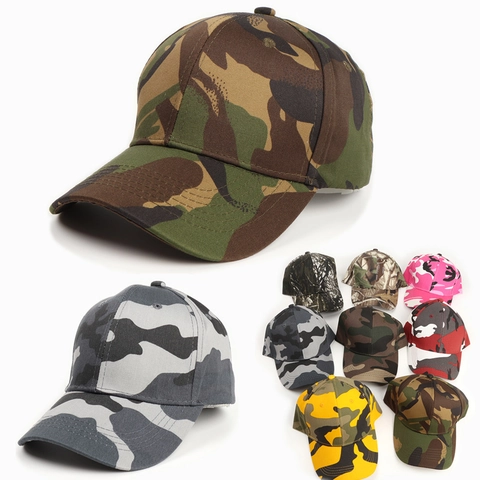 Cappello Da Baseball Camouflage Cotone Regolabile Gancio Anello Protezione Solare Sport All'aperto Berretto