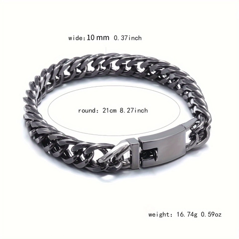 Cubaanse Schakelarmband Gegalvaniseerde Legering Dikke Ketting Hip Hop Mode Sieraden Voor Heren