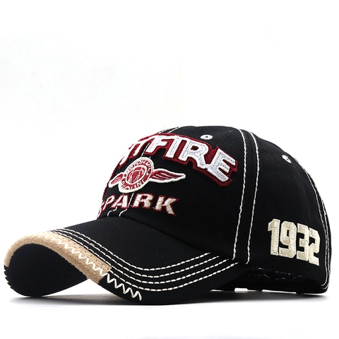 Gewaschene Baumwolle Baseballkappe Vintage Stickerei Sonnenschutz Verstellbar Lässiger Outdoor Hut
