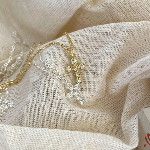 925 Sterling Silver Cross Necklace For Women Minimalist Zircon Pendant Korean Style Elegant Jewelry Gift