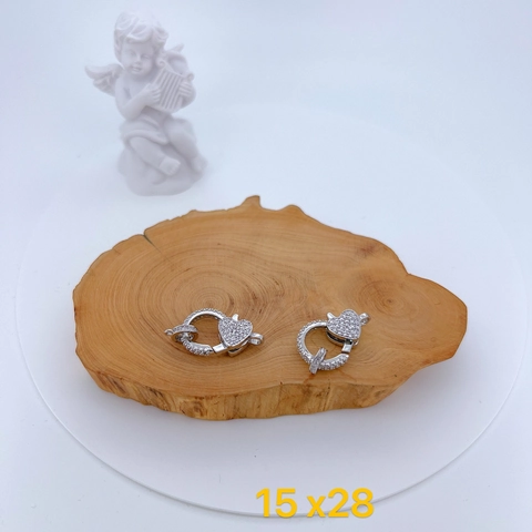 Lobster-Verschluss Schmuckverbinder Kupfer Mikro-Pavé-Zirkonia Herzform DIY-Schmuckherstellung Zubehör Elegant