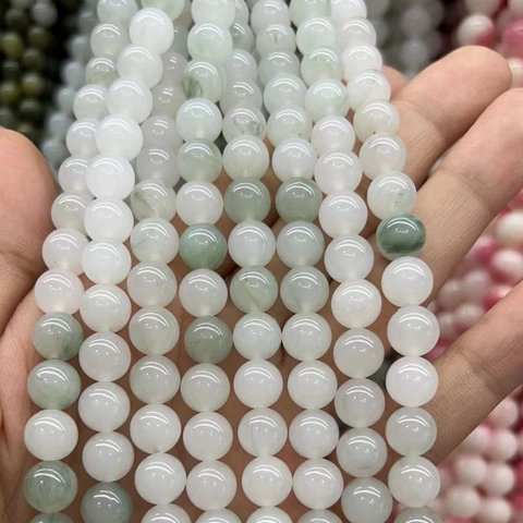 Natürliche Tianshan Grüne Jade Perlen Runde Lose Edelsteinperlen Für DIY Schmuckherstellung Armband Halskette Zubehör Glatt Poliert