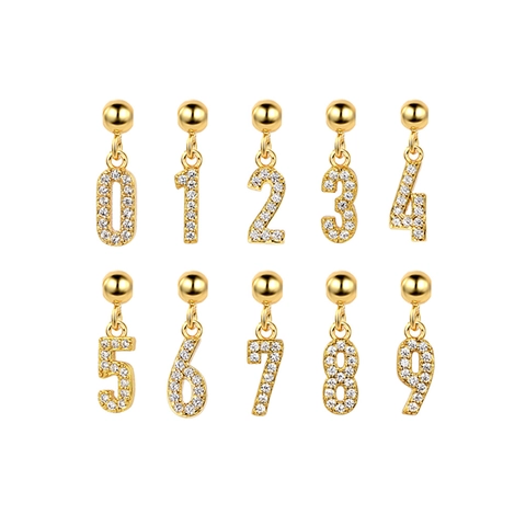 925 Sterling Silver Necklace With Cubic Zirconia Number Pendant 18K Gold Plated Astronaut Dinosaur DIY Luxury Jewelry