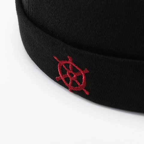 Cappello Docker Retrò Berretto Vintage Senza Visiera Twill Di Cotone Ricamo Timone Regolabile Marinaio Pescatore Per Uomini Donne