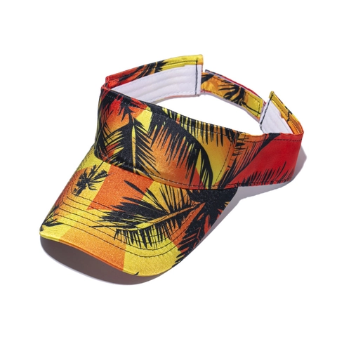 Women's Summer Satin Sun Visor Hat Tropical Floral Botanical Print Adjustable Open Top Beach Hat UV Protection Sport Cap