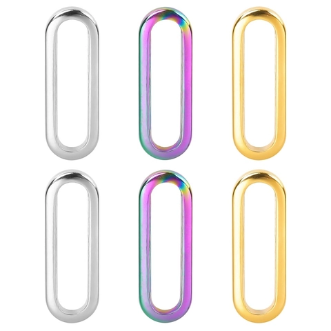 Colgante De Acero Inoxidable Ovalado Conector Para Creación De Joyas DIY Minimalista Chapado Al Vacío Pulido Brillante Dije Mujer