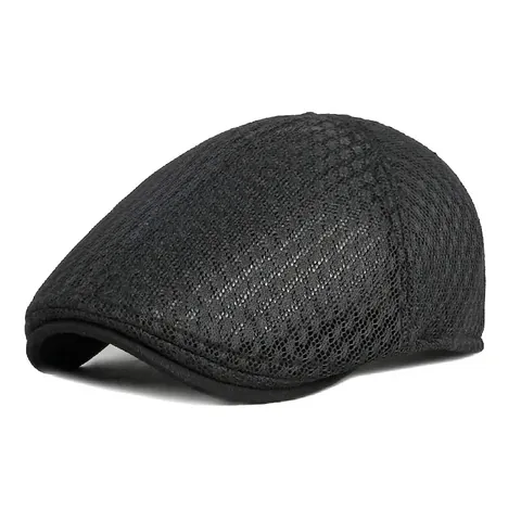 Baskenmütze Atmungsaktives Netz Baumwolle Polyester Sonnenschutz Britischer Stil Schirmmütze Für Damen Herren Verstellbar